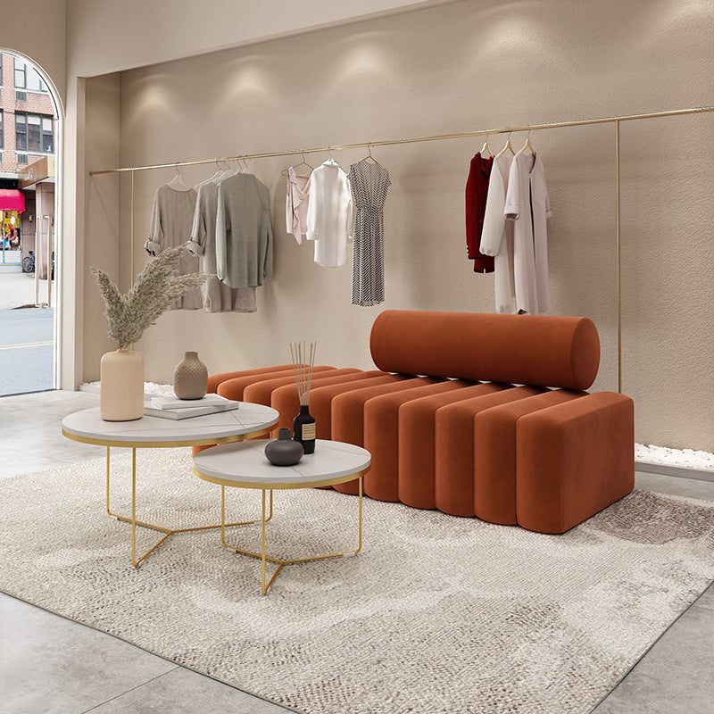 16.92" H Velvet Armless Sofa Statement Modern Sofa for Living Room