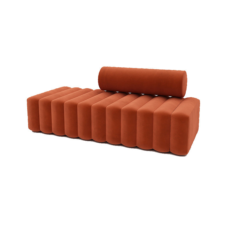 16.92" H Velvet Armless Sofa Statement Modern Sofa for Living Room