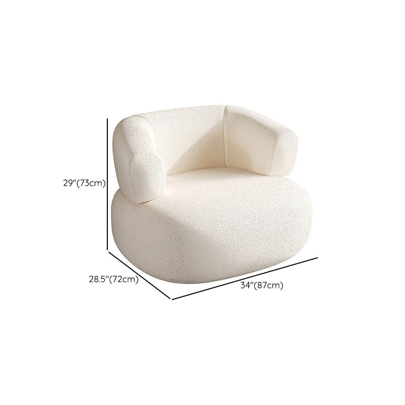 White Contemporary Tight Back Sofa Fabric Sloped Arm Curved Sofa
