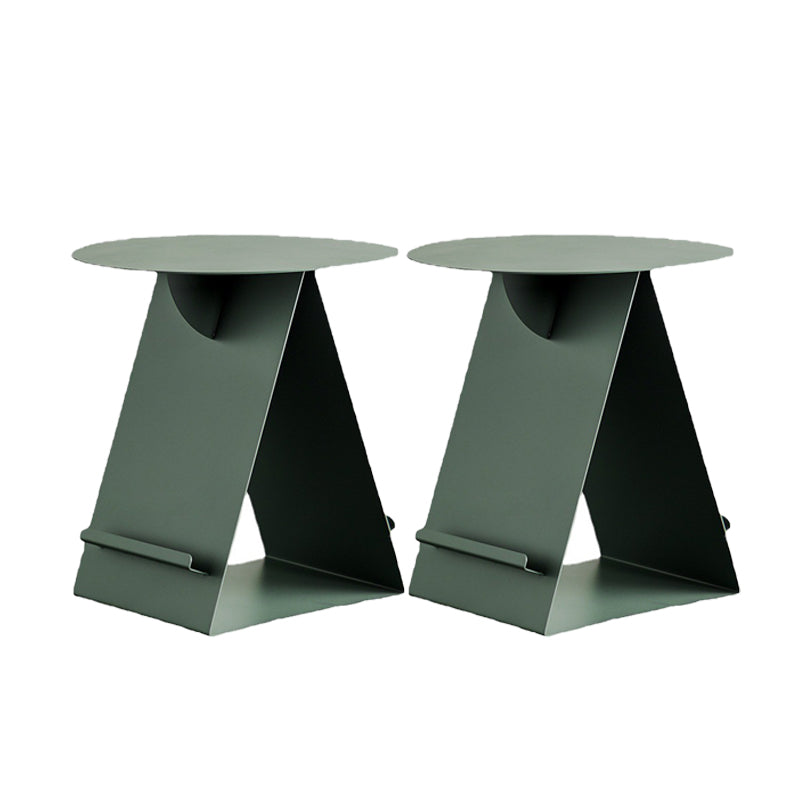 Mid-Century Abstract End Table Metal Round Side End Table for Living Room