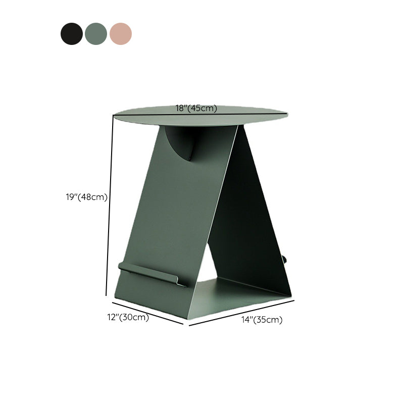 Mid-Century Abstract End Table Metal Round Side End Table for Living Room