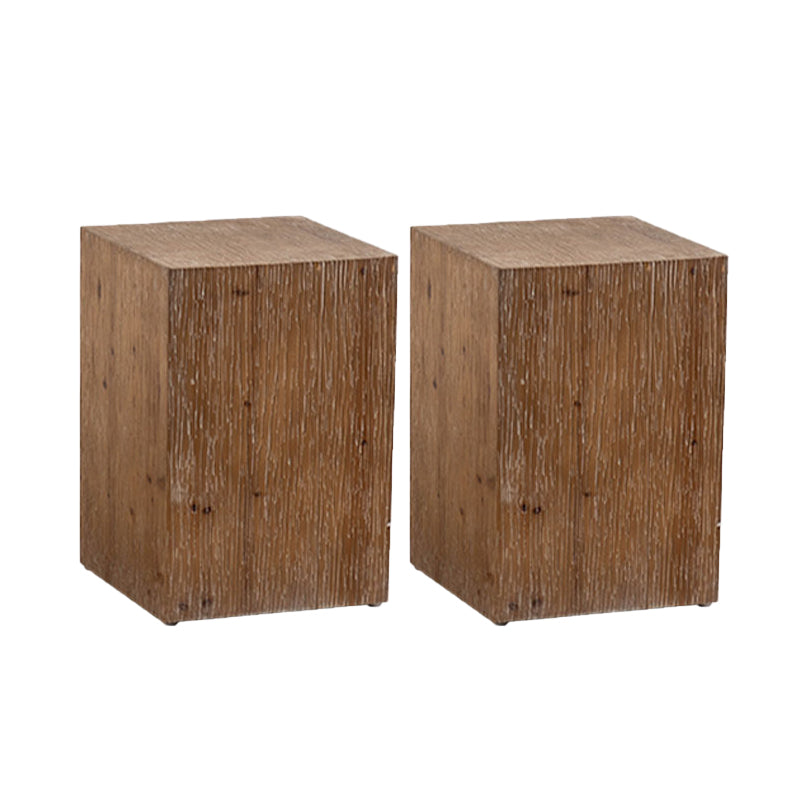 Modern 11.81" Wide Square Top Side Table Brown Wooden End Table