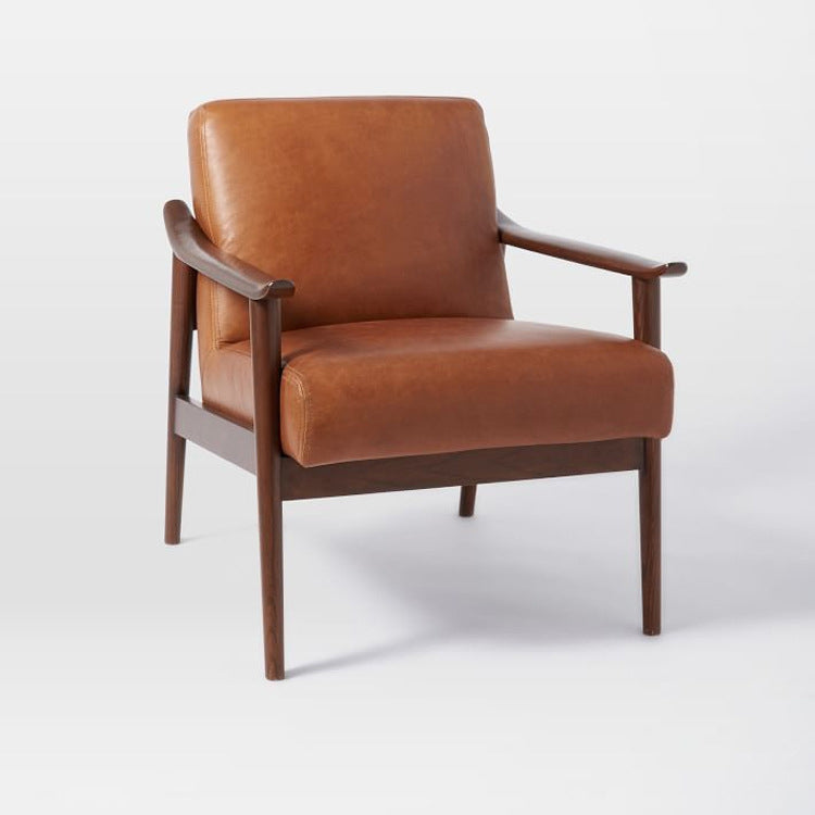 Arms Included Accent Arm Chair Solid Wood Frame Chair, 28.74" Wide