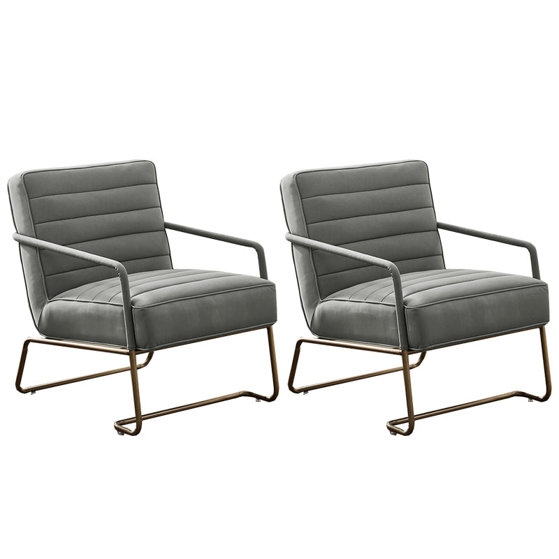 Arms Included Lounge Chair Living Room Chair with Gold Tone Legs