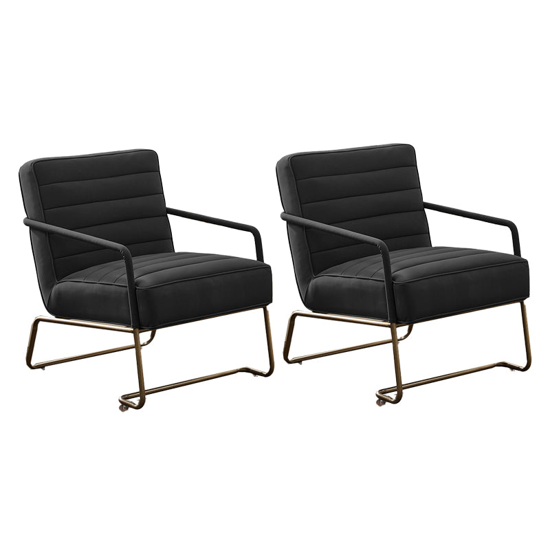 Arms Included Lounge Chair Living Room Chair with Gold Tone Legs