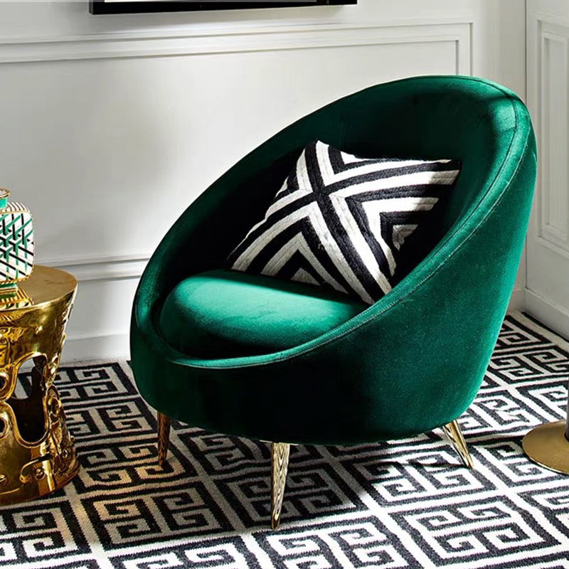 Basic Four Leg Balloon Chair Living Room Chair with Gold Tone Legs