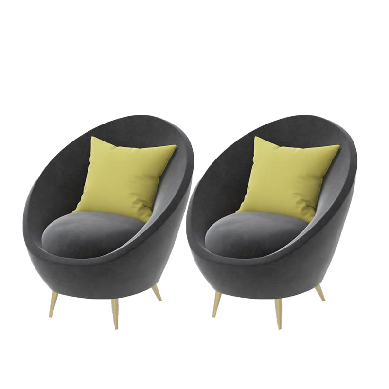 Basic Four Leg Balloon Chair Living Room Chair with Gold Tone Legs