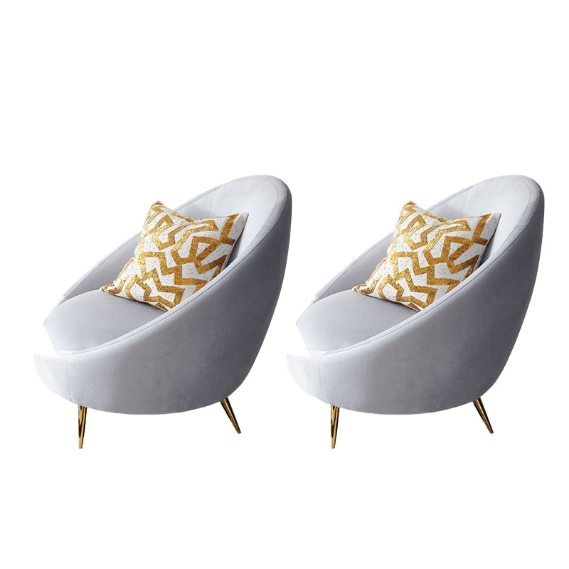 Basic Four Leg Balloon Chair Living Room Chair with Gold Tone Legs