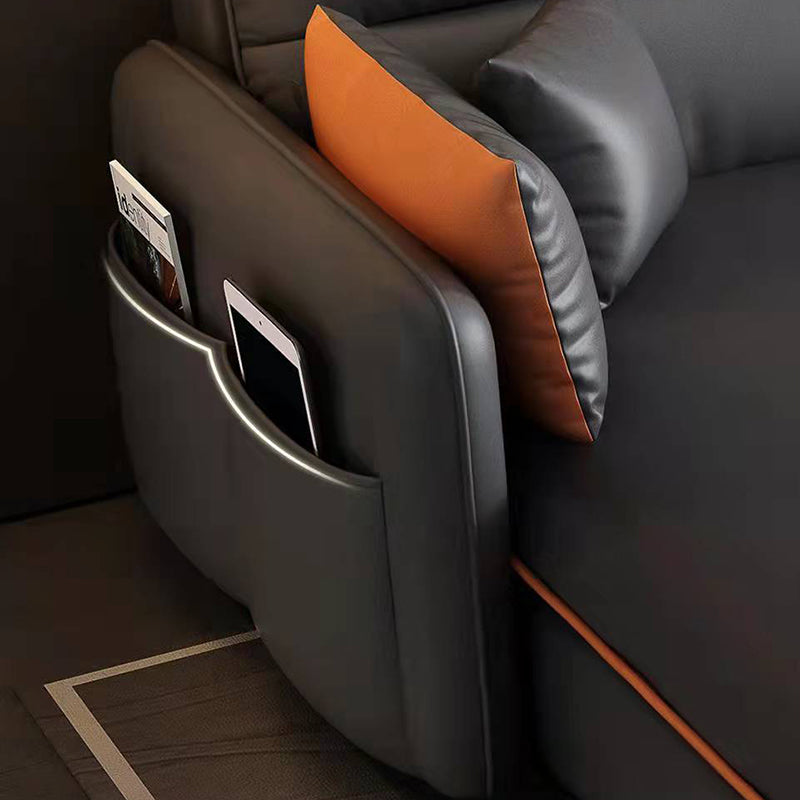 66" Wide Contemporary Sectional Sofa Leather L-Shape Sectionals