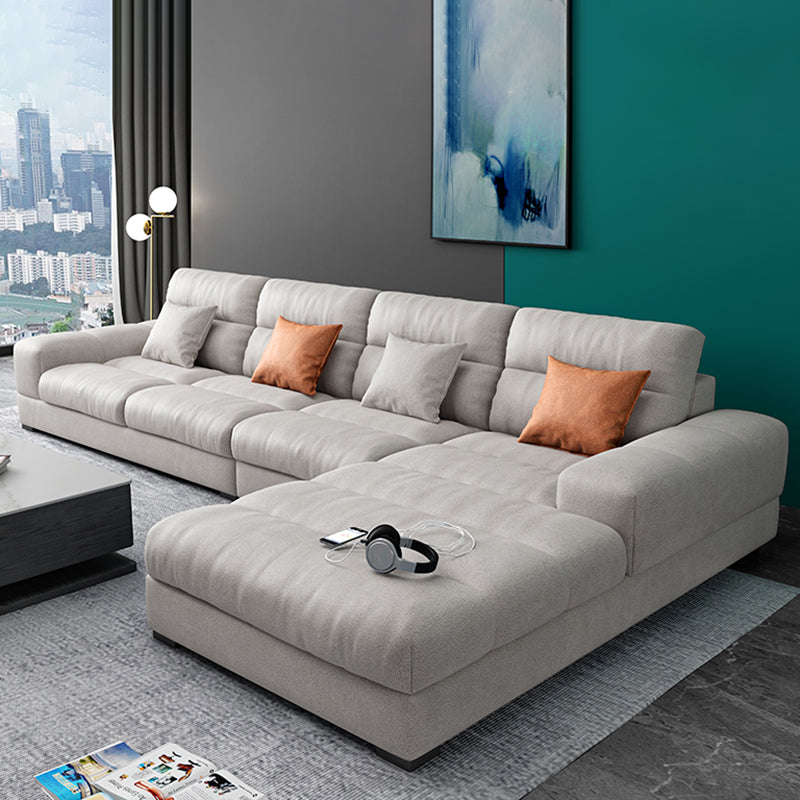 71" Wide Modern Sectional Sofa Leather Sectionals with Bostol Pillows