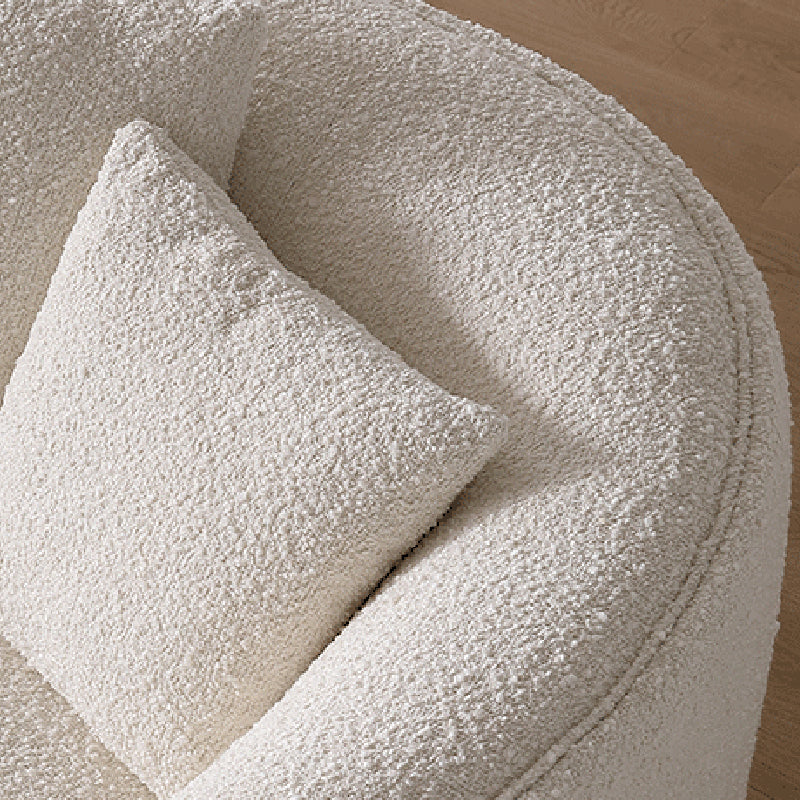 Beige Fabric Sectional Sofa Sloped Arm Sectional with Pillows