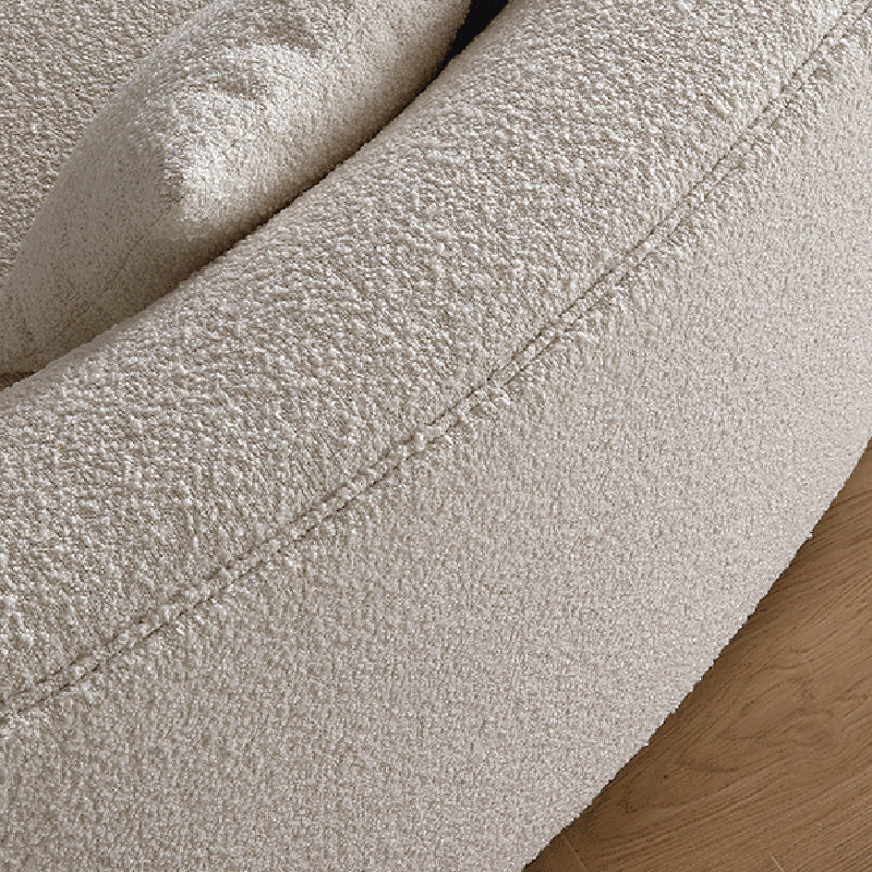 Beige Fabric Sectional Sofa Sloped Arm Sectional with Pillows