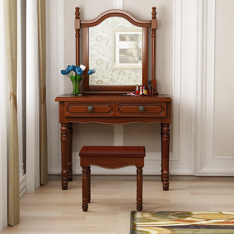19.68" Wide Vanity Set with Drawer Rubberwood Make-up Vanity