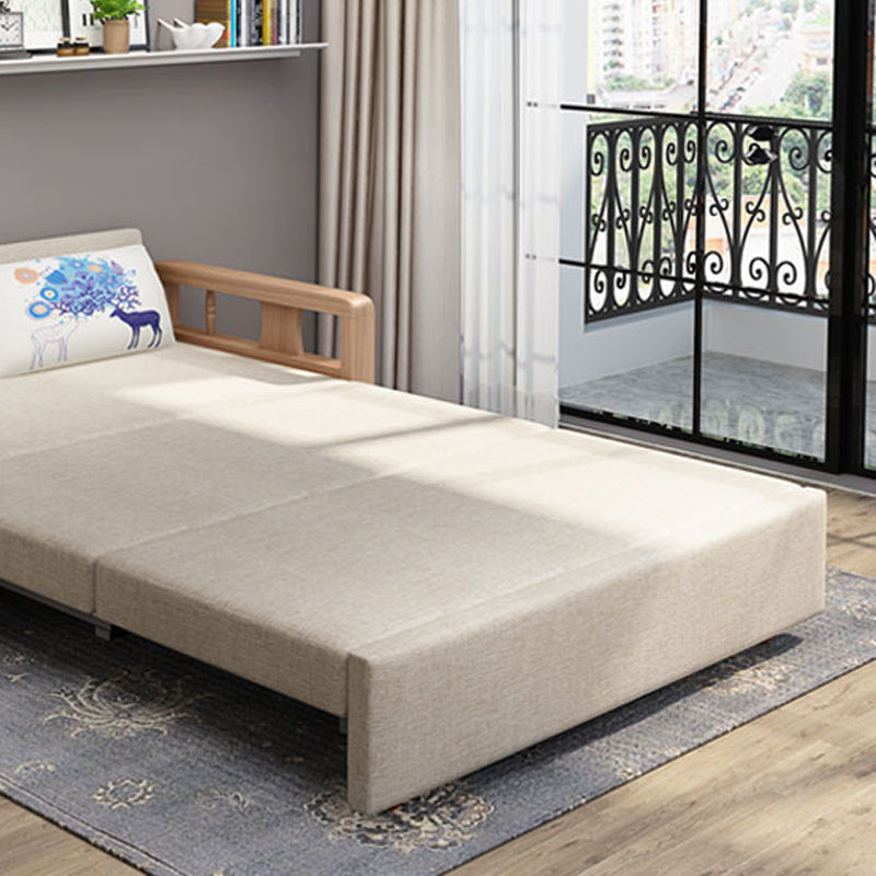 Linen Sleeper Sofa 31.49" Wide Scandinavian Sofa Bed with Upholstered