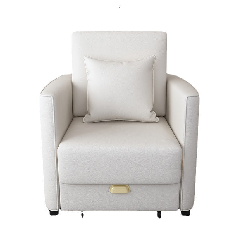 Metal Frame Futon Chairs Faux leather Square Arms Sofa Bed with Upholstered, 31.49" Wide