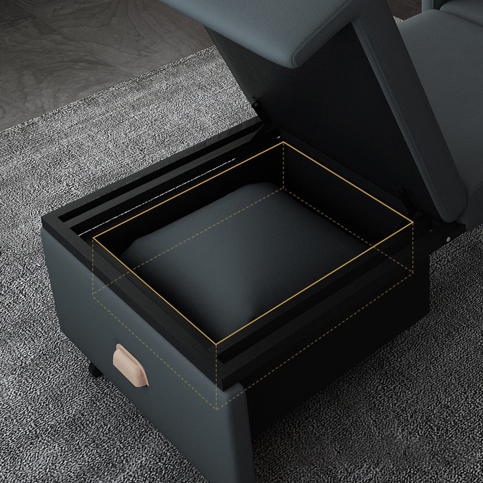 Metal Frame Futon Chairs Faux leather Square Arms Sofa Bed with Upholstered, 31.49" Wide