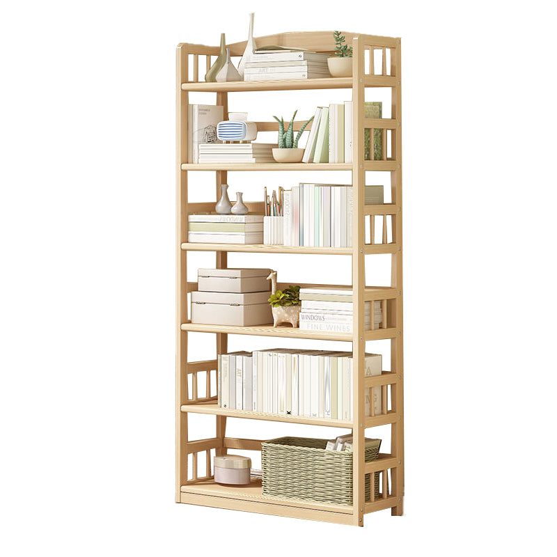 Contemporary Open Shelf Bookcase Wood Bookshelf with Shelves for Living Room