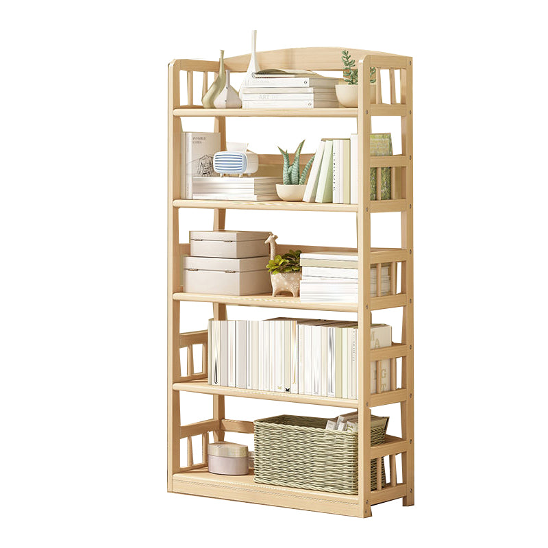 Contemporary Open Shelf Bookcase Wood Bookshelf with Shelves for Living Room