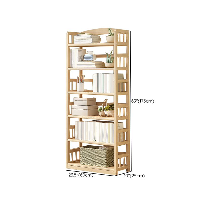 Contemporary Open Shelf Bookcase Wood Bookshelf with Shelves for Living Room