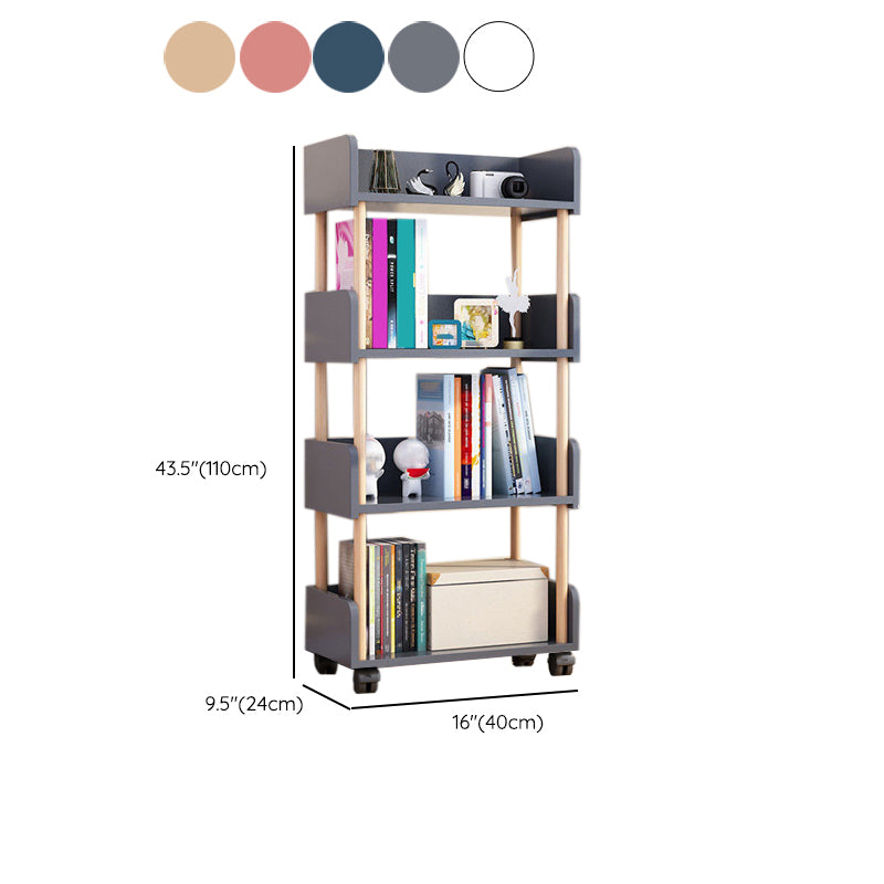 Contemporary Standard Shelf Bookcase Engineered Wood Vertical Bookcase
