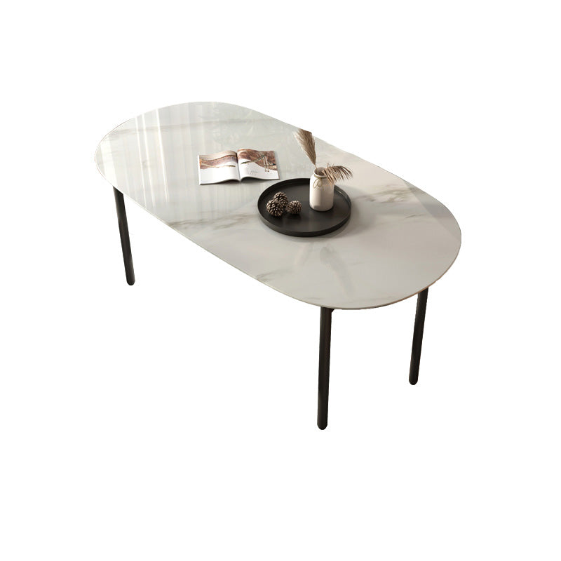 Oval Stone Dining Table Modern Metal Legs Dining Table for Dining Room