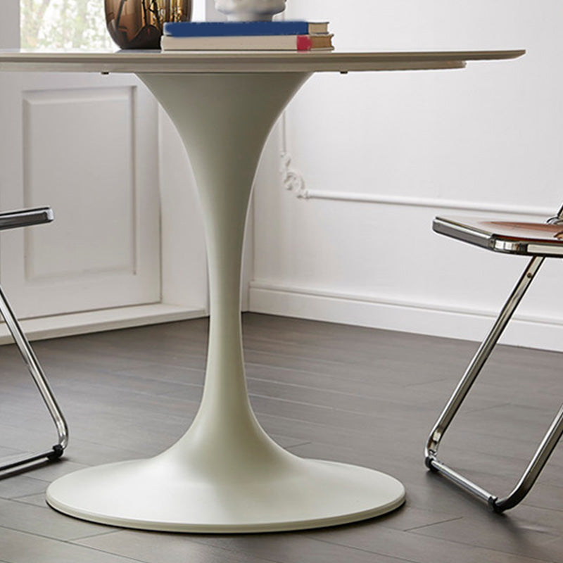 Modern Round Table Sintered Stone Table with Metal Legs for Home