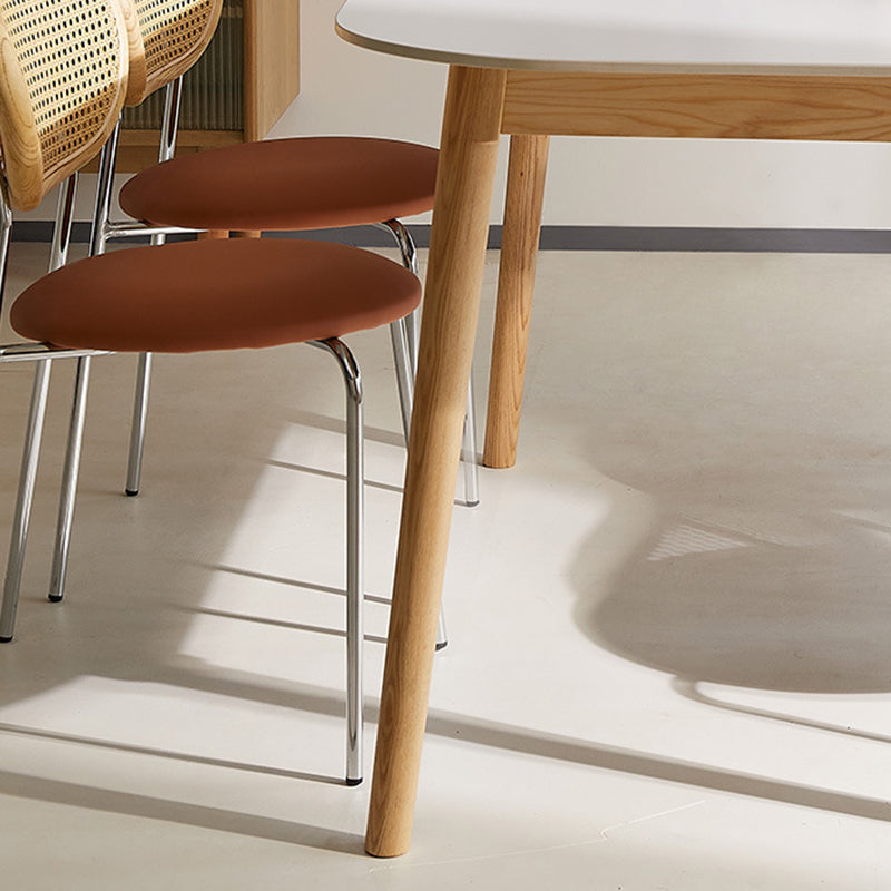 Modern Style Rectangle Table Sintered Stone Table with Wood Legs for Home