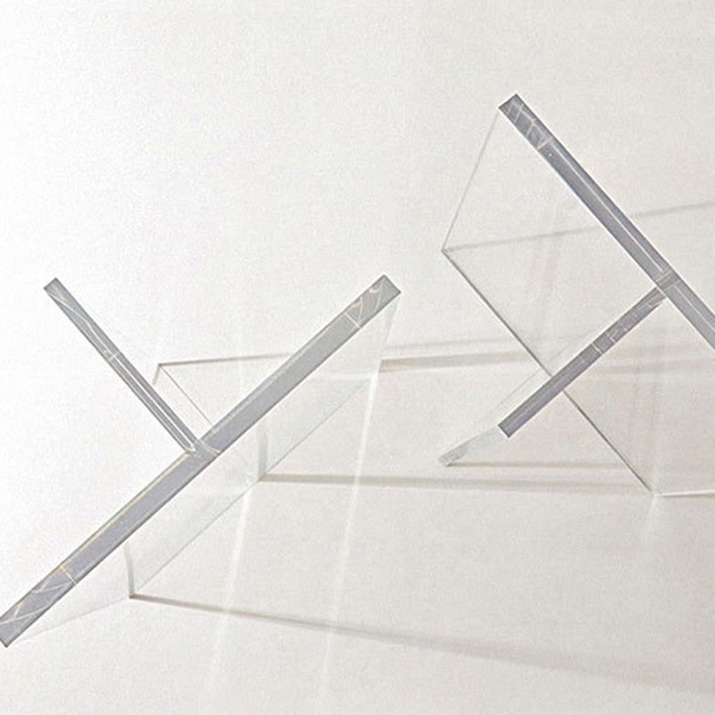 Contemporary Rectangle Table Sintered Stone Table with Acrylic Legs for Kitchen