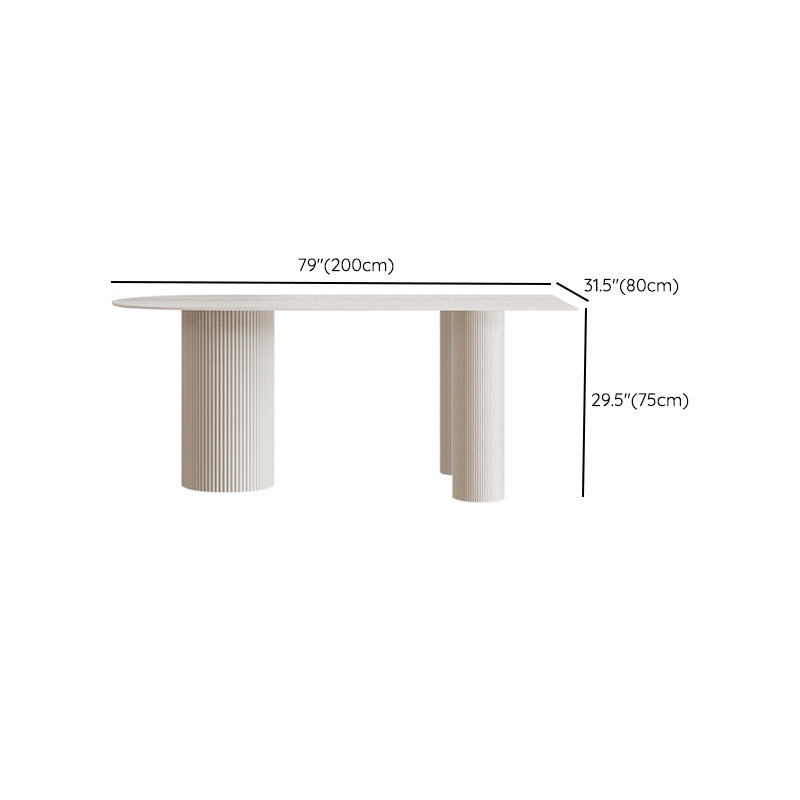 Modern 3 Legs Dining Table White Stone Table for Dining Room