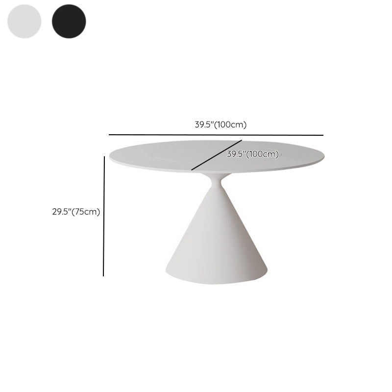 Contemporary Style Dining Round Table Sintered Stone Table with Metal Legs for Home