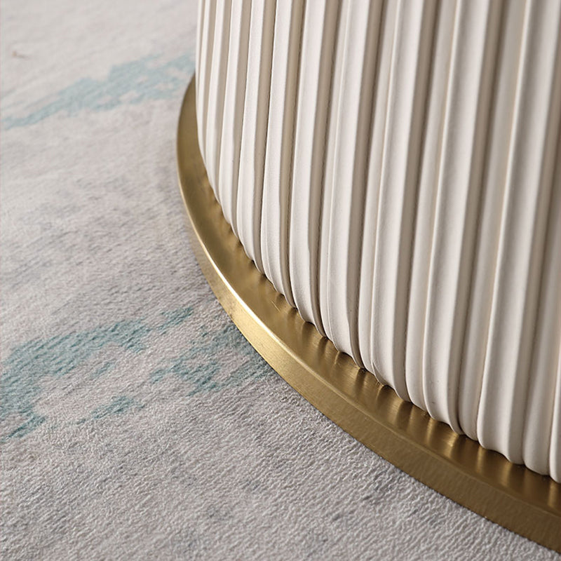 Contemporary Dining Round Table Sintered Stone Table with Metal Legs for Home