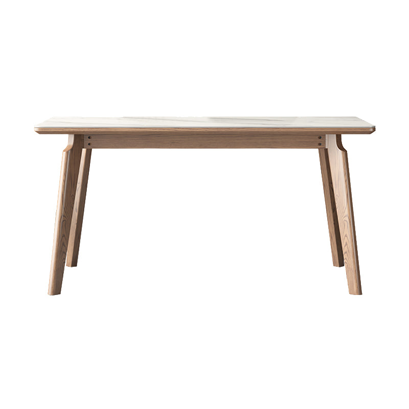 Rectangle Solid Wood Legs Table Contemporary Stone Dining Table for Dining Room