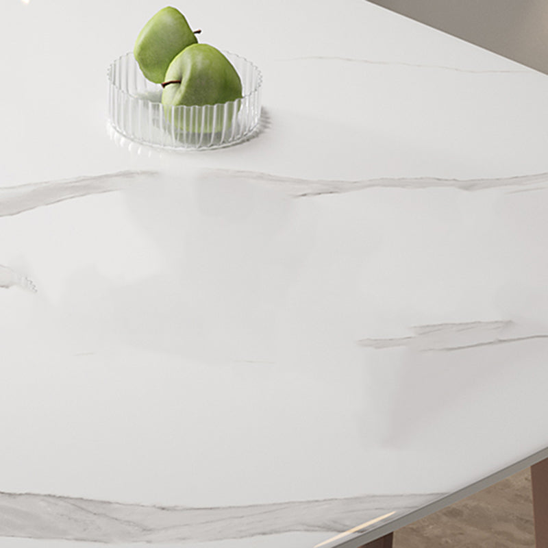 Modern Sintered Stone Dining Table Rectangle Table with 4 Legs for Home