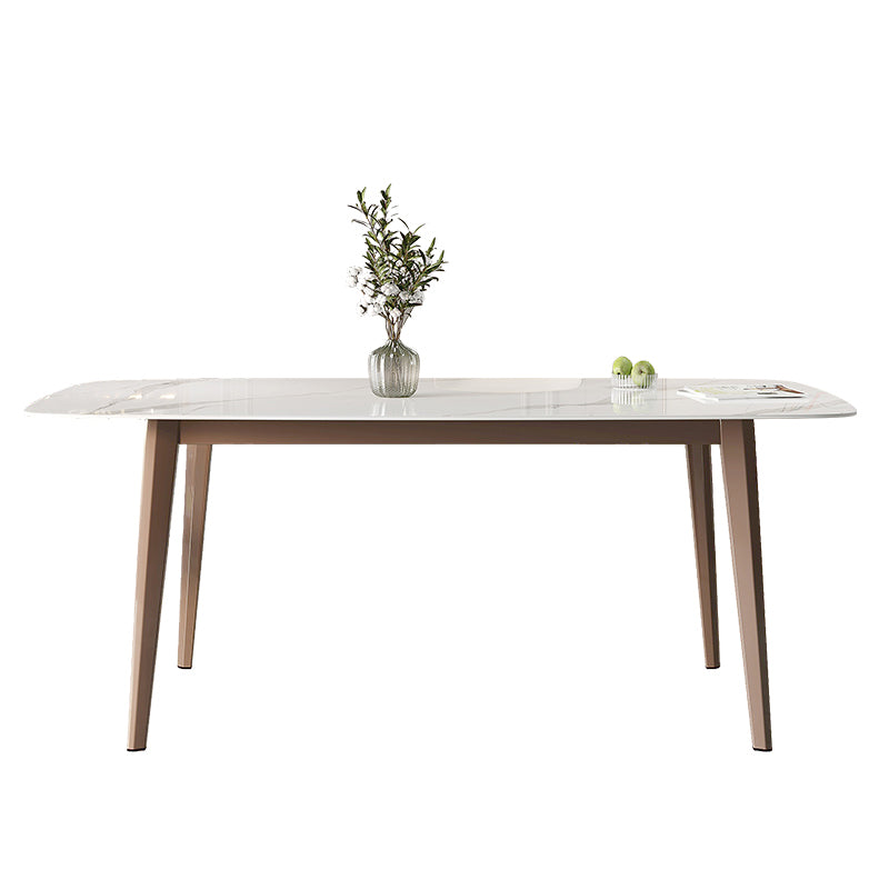 Modern Sintered Stone Dining Table Rectangle Table with 4 Legs for Home