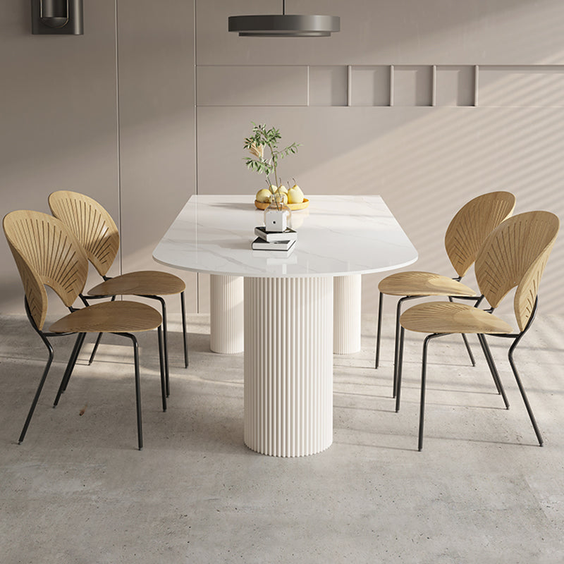 Modern Irregular Shape Table Sintered Stone Top Table with 3 Legs