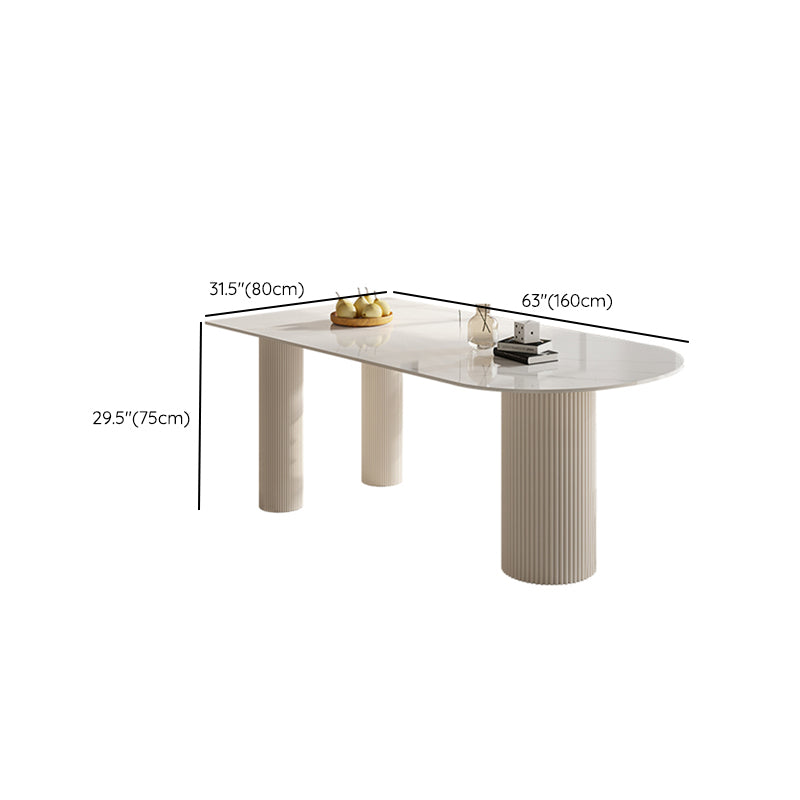 Modern Irregular Shape Table Sintered Stone Top Table with 3 Legs