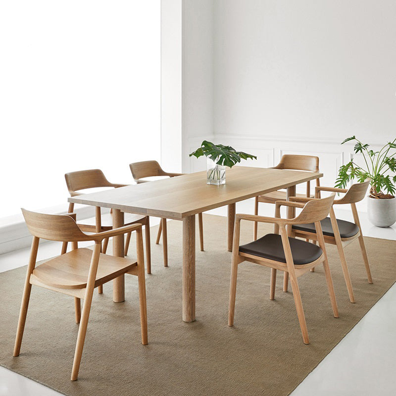 Medieval Modern Solid Wood Table Rectangular Wood Table with 4 Legs