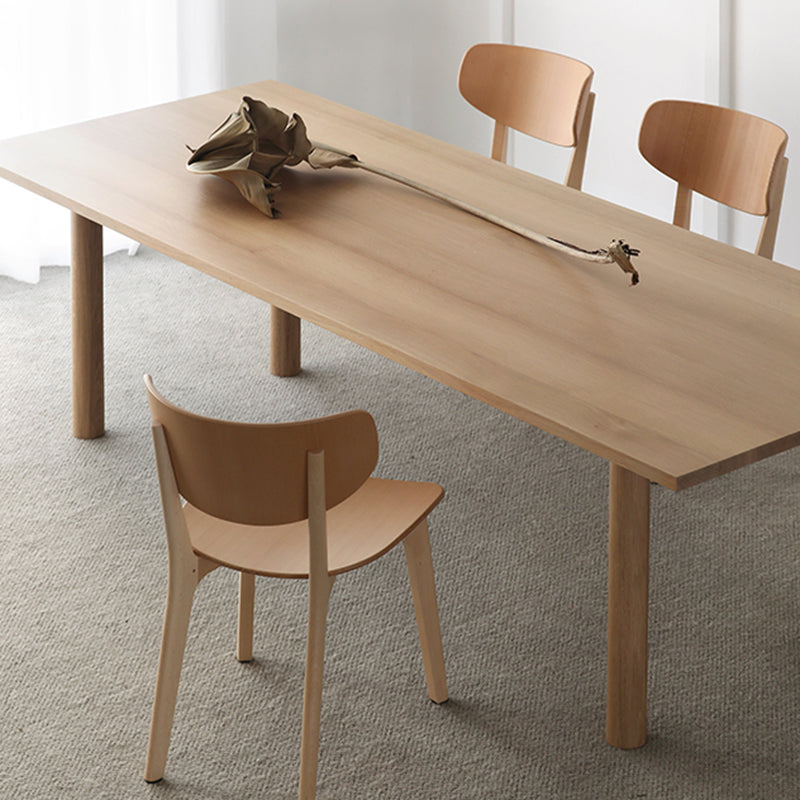 Medieval Modern Solid Wood Table Rectangular Wood Table with 4 Legs