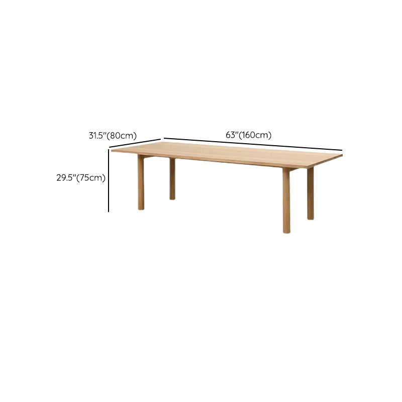 Medieval Modern Solid Wood Table Rectangular Wood Table with 4 Legs