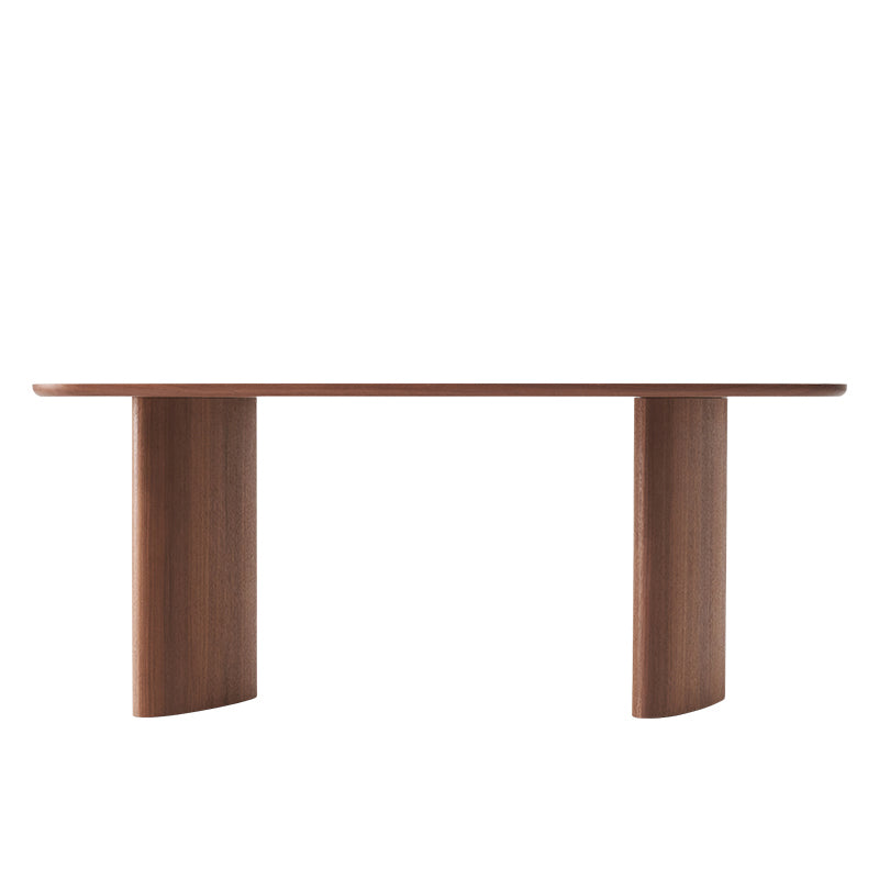 Medieval Modern Pine Wood Table Rectangular Wood Table with Double Pedestal