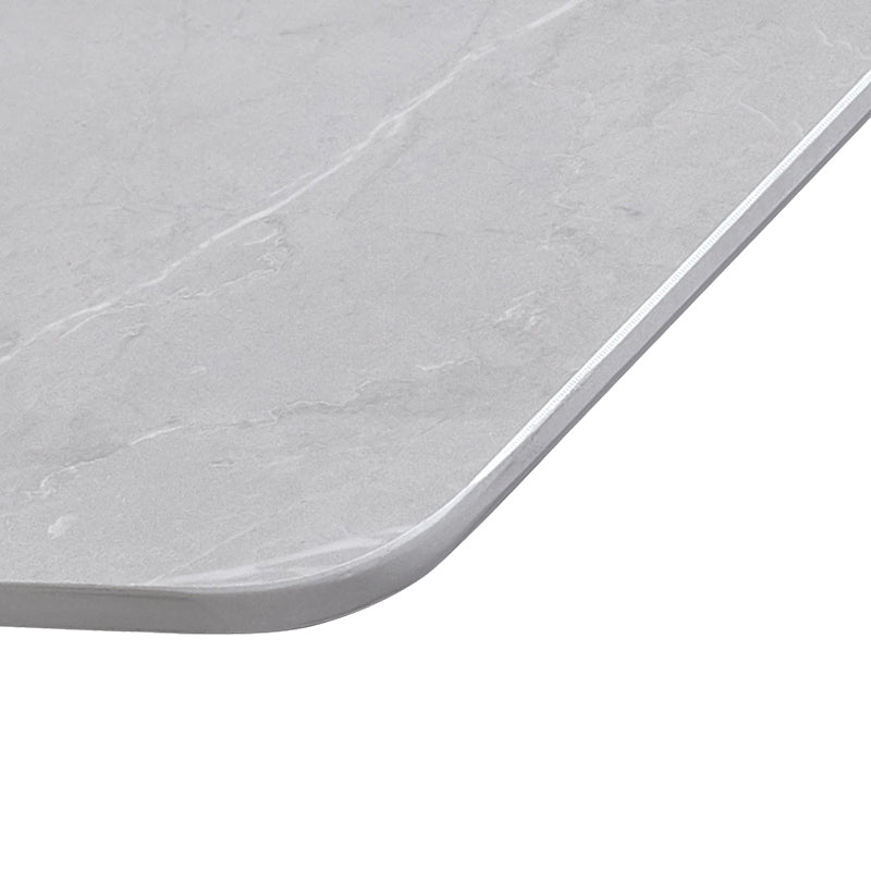 Contemporary Dining Round Table Sintered Stone Table with Wood Legs for Home