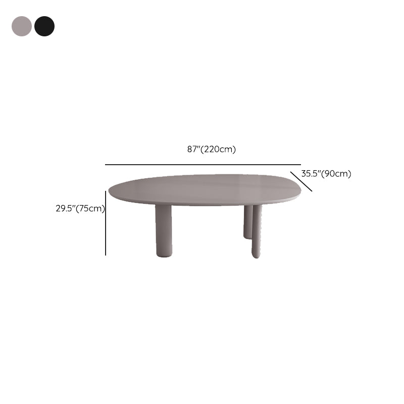 Modern Solid Wood Dining Table Oval Wooden Table with 4 Legs