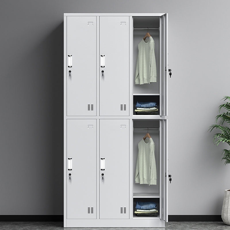 Metal Modern Hinged Door Cabinet Grey Storage Cabinet for Home