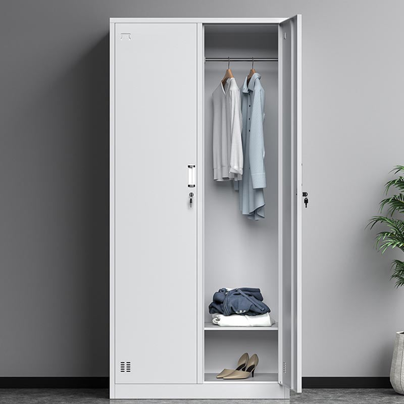Metal Modern Hinged Door Cabinet Grey Storage Cabinet for Home