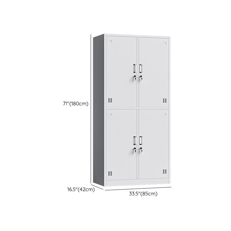 Metal Modern Hinged Door Cabinet Grey Storage Cabinet for Home