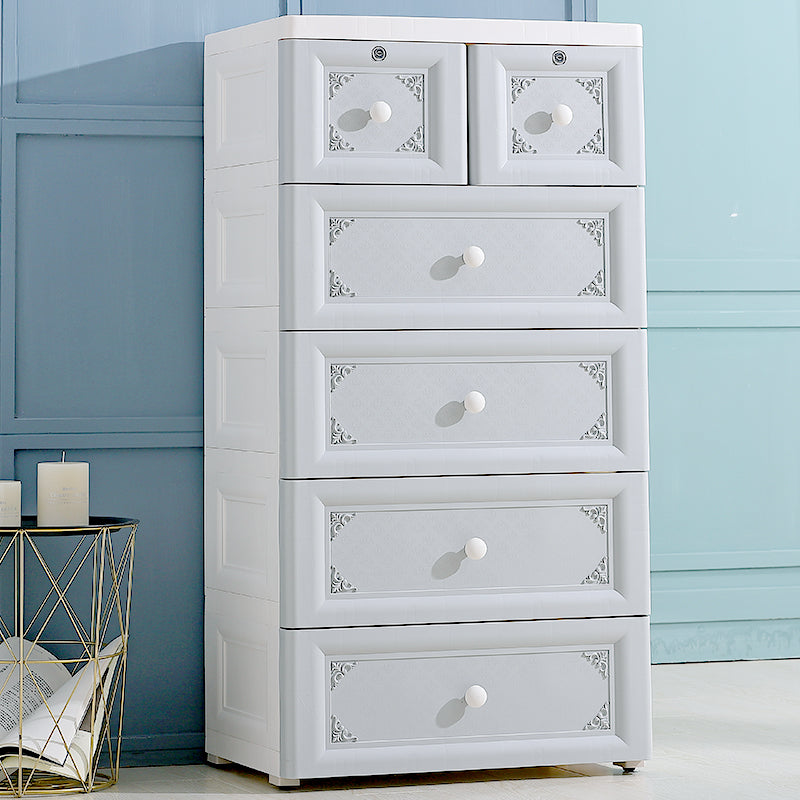 Plastic Bedroom Non-Hanging Armoire Modern Cabinet with Drawers