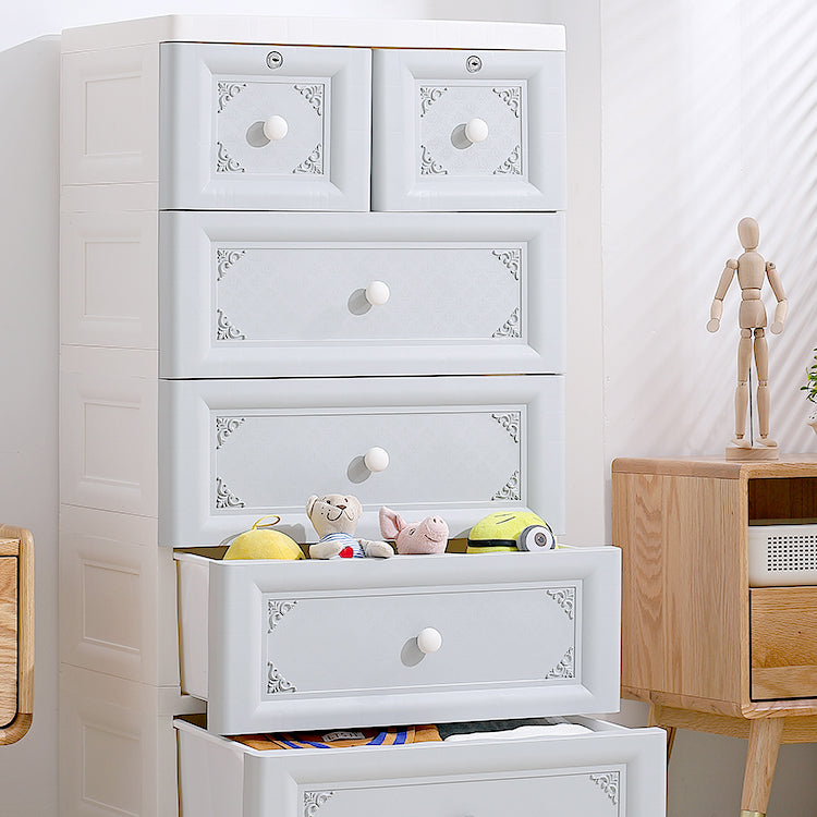 Plastic Bedroom Non-Hanging Armoire Modern Cabinet with Drawers
