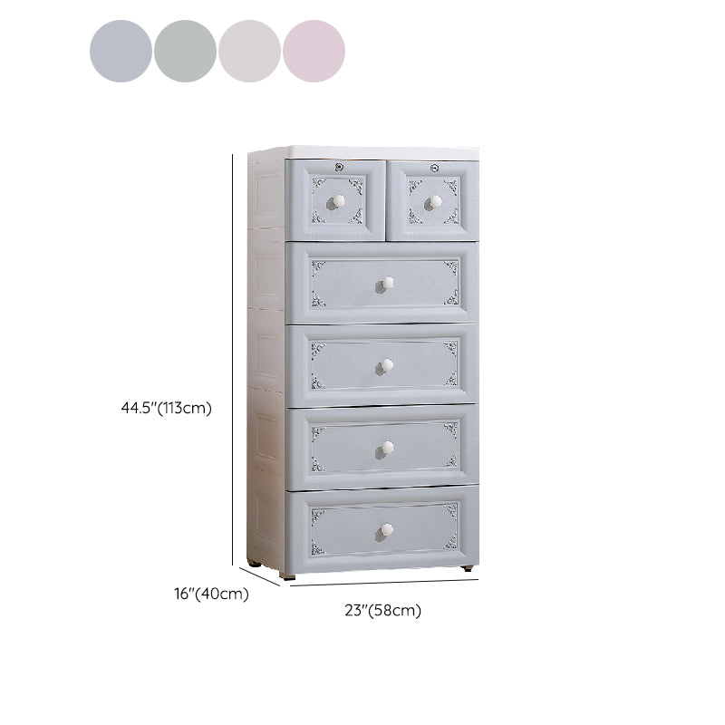 Plastic Bedroom Non-Hanging Armoire Modern Cabinet with Drawers