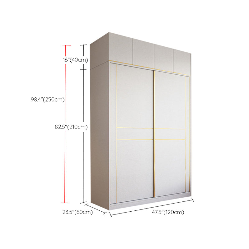 Sliding Wardrobe Armoire with Drawer Wooden Wardrobe Closet for Home