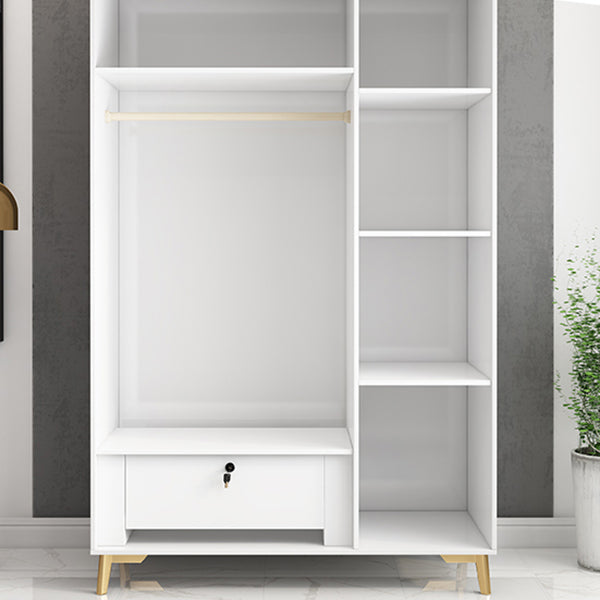 Contemporary Wardrobe Closet with Legs Wooden Wardrobe Armoire